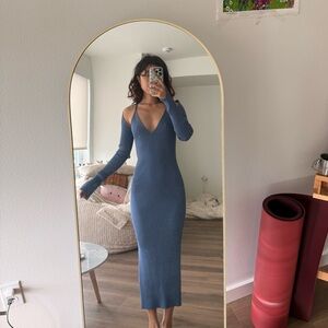 Jonathan Simkhai Blue Esperanza Dress XXS